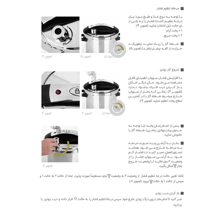 زودپز پارس استیل مدل شف سه لایه گنجایش 6 لیتر