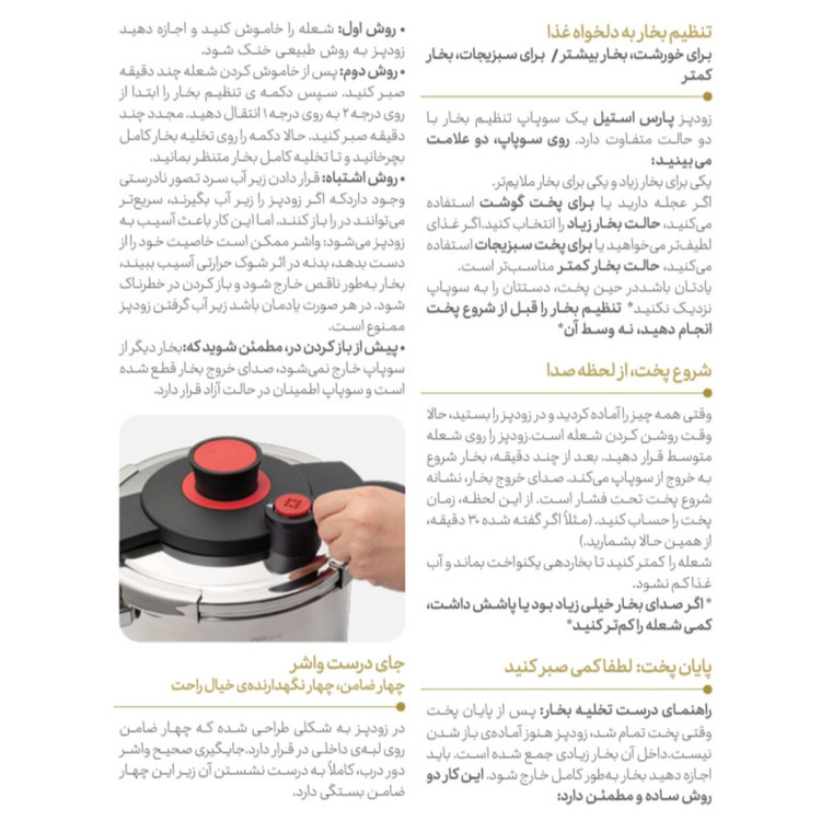 زودپز دوقلو پارس استیل مدل وستا گنجایش 4 و 6 لیتر(مشکی طوسی)