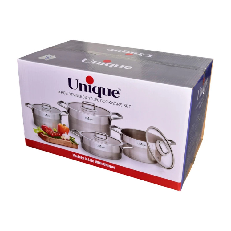سرویس قابلمه و تابه استیل 8 پارچه مدل UN-9990